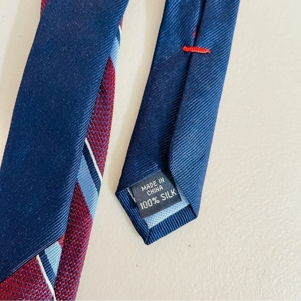 Tommy Hilfiger Textured Color Striped Silk Tie Career Formal